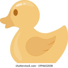 yellow duck for swimming with wing side view on transparent background