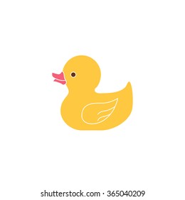 Yellow Duck Toy Icon. Vector illustration