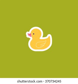 Yellow Duck Toy Icon. Vector illustration