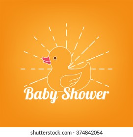 Yellow Duck Toy Icon. Vector illustration