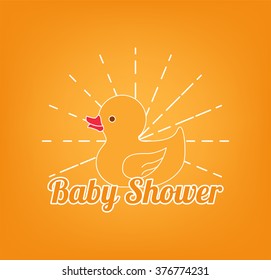 Yellow Duck Toy Icon. Vector illustration