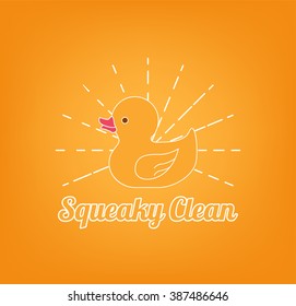 Yellow Duck Toy Icon. Vector illustration