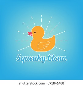 Yellow Duck Toy Icon. Vector illustration. a clean