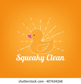 Yellow Duck Toy Icon. Vector illustration