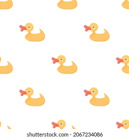 Yellow duck toy pattern seamless background texture repeat wallpaper geometric vector