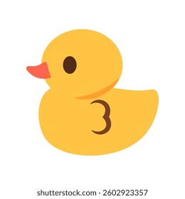 Yellow duck toys baby children playing water bath shower toys supplies isolated on white background.