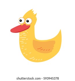 Yellow duck. Vector illustration.