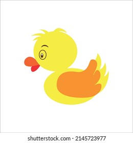 Yellow duck. Vector illustration isolated on white background.