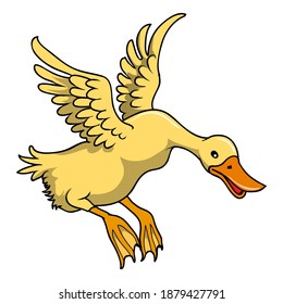 yellow duck vector illustration,isolated on white background,animals top view