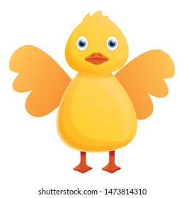 Yellow duck wings icon. Cartoon of yellow duck wings vector icon for web design isolated on white background