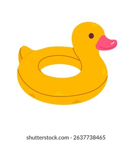 Yellow duck-shaped inflatable pool float with simple round form, perfect for kids' summer accessories and water-themed products