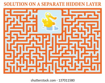 Yellow Ducky Maze Game - help yellow duck find his way out of  the maze