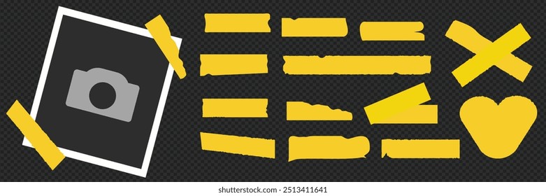 Yellow duct tape collage scotch tape