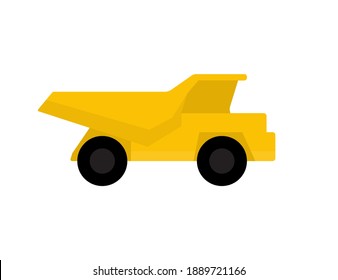 Camión de basura amarillo. Ilustración vectorial dibujada a mano sobre el fondo de la luz.