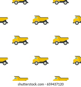 Yellow dump truck pattern seamless flat style for web vector illustration