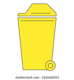 Yellow dumpster on a white background.
