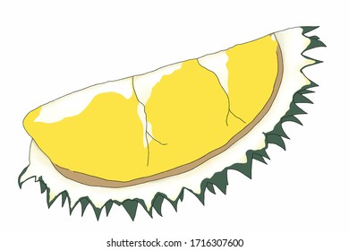 Yellow durian image and rind