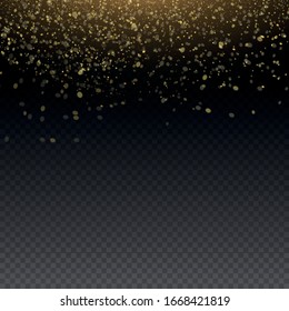 Yellow dust. Bokeh effect. Beautiful light flashes. Dust particles fly in space. horizontal light rays. Glowing streaks of dust on a dark background.