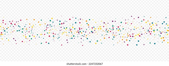Yellow Dust Effect Panoramic Transparent Background. Top Rain Wallpaper. Carnaval Splash Banner. Rainbow Dot Festival Postcard.