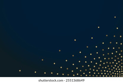 Yellow Dust Falling Vector Black Background. Abstract Round Design. Gold Sequin Effect Background. Circle Luxury Postcard.
