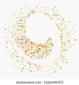 Yellow Dust Happy Transparent Background. Vector Shine Texture. Golden Confetti Luxury Banner. Rain Light Backdrop.