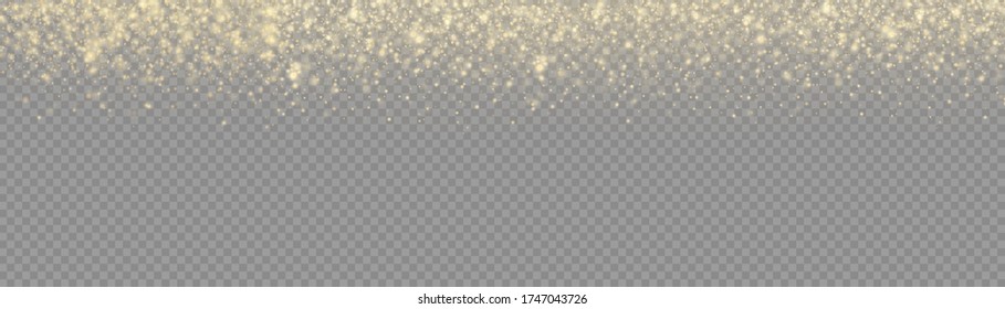Yellow dust sparks and star shine with special light, sparkling golden magic dust particles bokeh on transparent background, Christmas sparkle light effect, sparkle, shine lights, vector illustration.