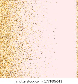 Fondo rosado del vector del polvo amarillo. Fondo de escritorio de Splash Efecto. Ilustración del glamour dorado. Confetti Rich Background.
