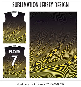 Yellow dye pattern. Jersey design for sublimation. Fabric. Textile. Jersey mockup. Ready for print. Illusion.