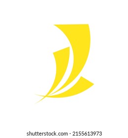 El color amarillo de la curva dinámica forma el logotipo vectorial con puntas puntiagudas y el logotipo vectorial. Adecuado para empresas, negocios, gobierno, corporación, agente de consultoría y marca.