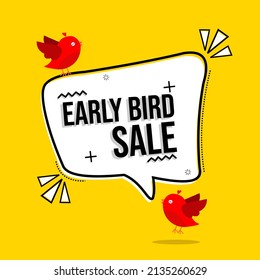 yellow early bird sale banner