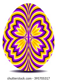 Yellow easter egg with butterfly (motion illusion)