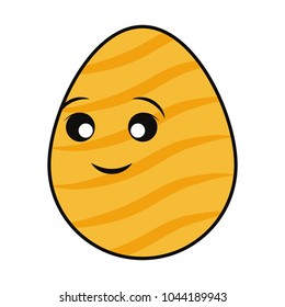  yellow easter egg with curved lines design