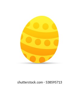 Yellow easter egg with dots and stripes vector illustration