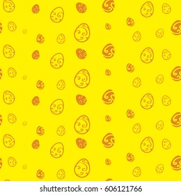 yellow easter egg seamless background vector design