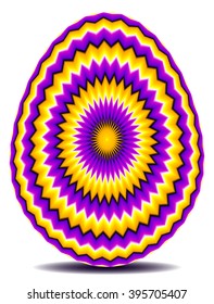 Yellow easter egg with star (optical expansion illusion)