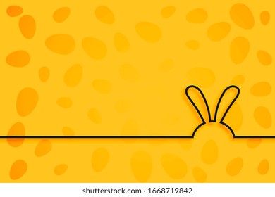 yellow easter style background with rabbit ears