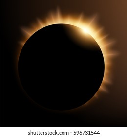 Yellow eclipse, Suitable for product advertising, natural events, horror concept and other. Vector Illustration