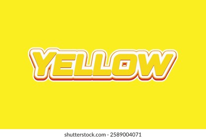 Yellow editable text effect 3d style