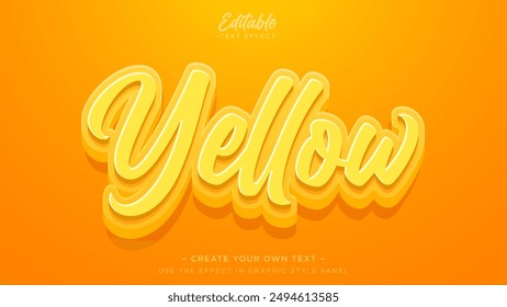 Yellow editable text effect. Fun text effect mockup template
