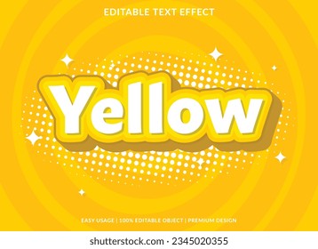 plantilla de efecto de texto editable amarillo para el logotipo de estilo de fuente	