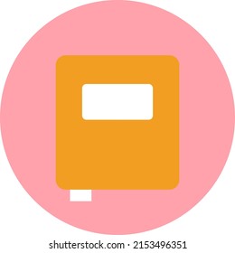 Libro de educación amarillo, ilustración, vector sobre fondo blanco.
