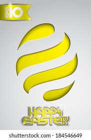 Yellow egg cut from paper