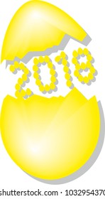 Yellow Egg with number 2018