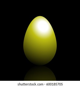 yellow egg on black background