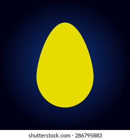 Yellow Egg, vector iconon a blue background