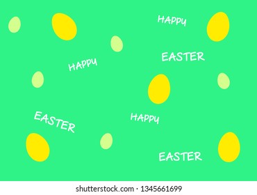 yellow eggs on green background happy easter