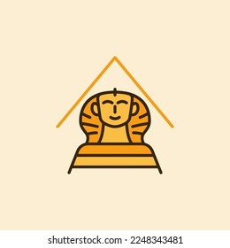 Yellow Egyptian Sphinx vector concept creative icon or logo element