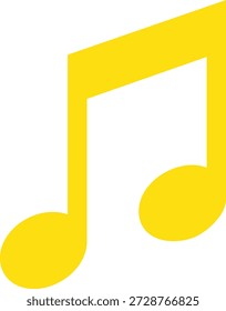 Símbolo musical amarillo de octava nota sobre fondo transparente para conceptos musicales