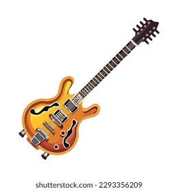 yellow electric guitar instrument icon isolated