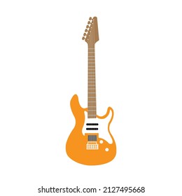 guitarra eléctrica amarilla. Representación aislada en fondo blanco.vector guitarra.